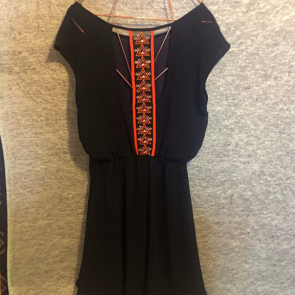 Short Navy Dress Open Back Cutout in Center